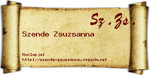 Szende Zsuzsanna névjegykártya